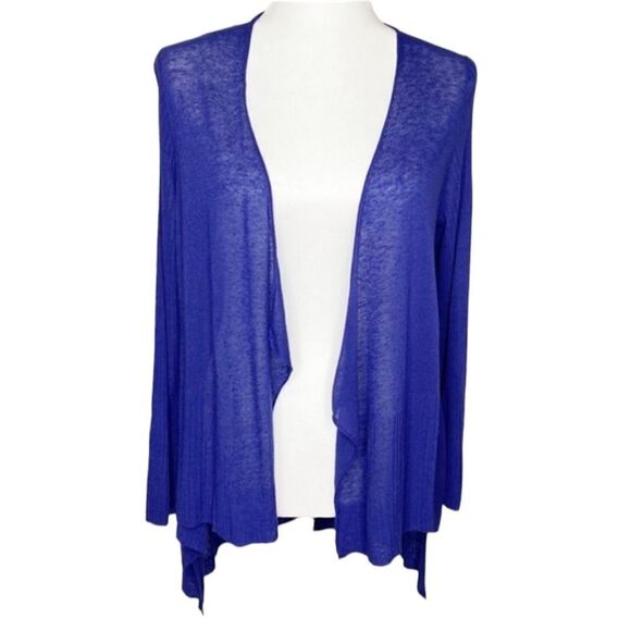 Eileen Fisher Open Front Semi Sheer Linen Blend Cardigan Size Small Petite - Picture 1 of 10